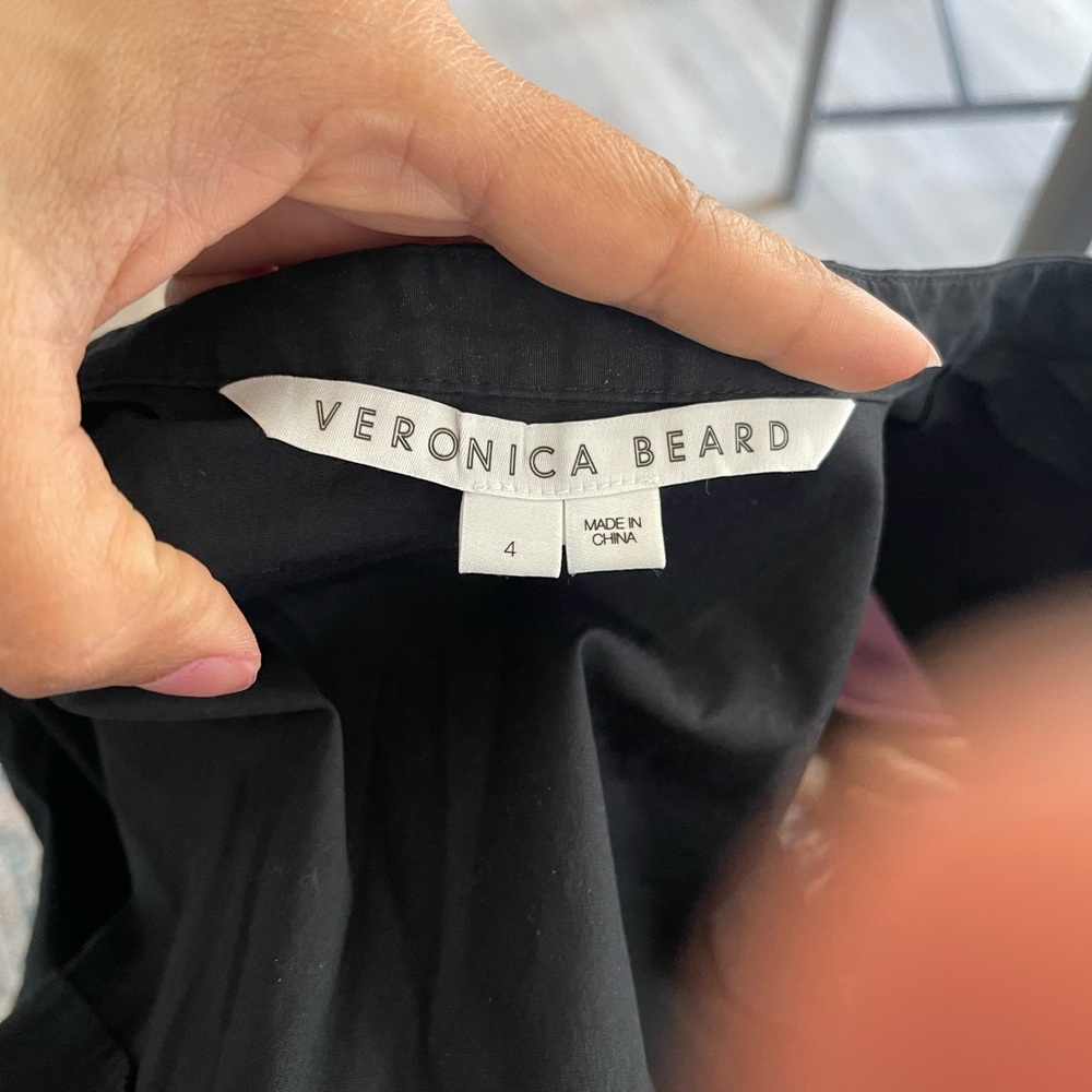 Veronica Beard Black Button-Front Ruched Midi Ski… - image 9